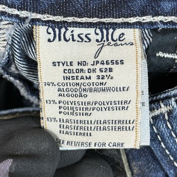 Miss Me Jeans Women’s 27 Blue Skinny JP46565 Sequence Embroidered Flap Pockets - Picture 14 of 16